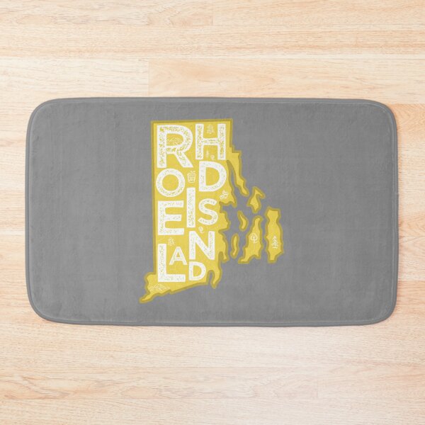 Item preview, Rhode Island Map Typography Gold designed and sold by HelloGentry.