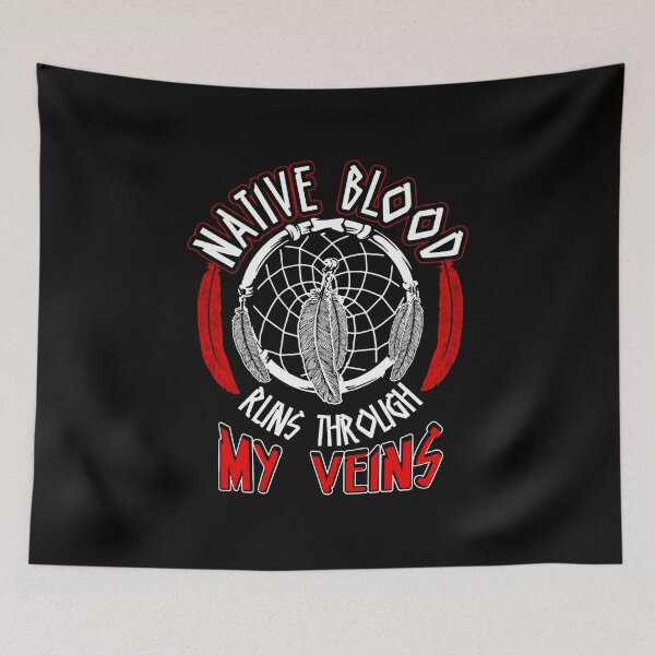 Item preview, Dreamcatcher Wolf Native American Native Blood Runs Through My Veins Gifts For Fans, For Men and Women, Gift Valentine's Day designed and sold by GinaRScott.