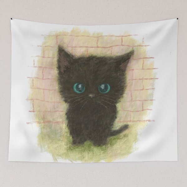 Item preview, Black cat with blue eyes is sitting there designed and sold by Toru Sanogawa.