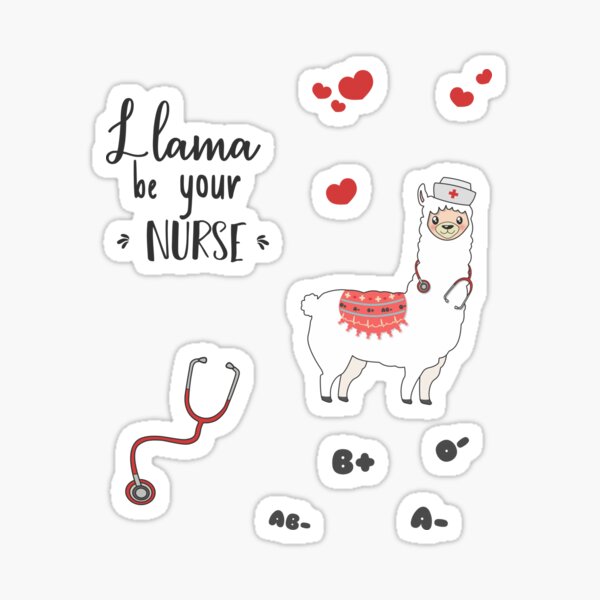 Llama Be Your Nurse - Sticker Pack Sticker