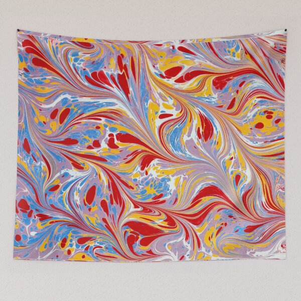 Item preview, Abstract Vintage Marbling / Marbled Paper With Blue\Red\Gold Pattern designed and sold by T Artist.