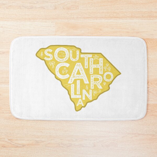 Aperçu de l'œuvre South Carolina Map Typography Gold créée et vendue par HelloGentry.
