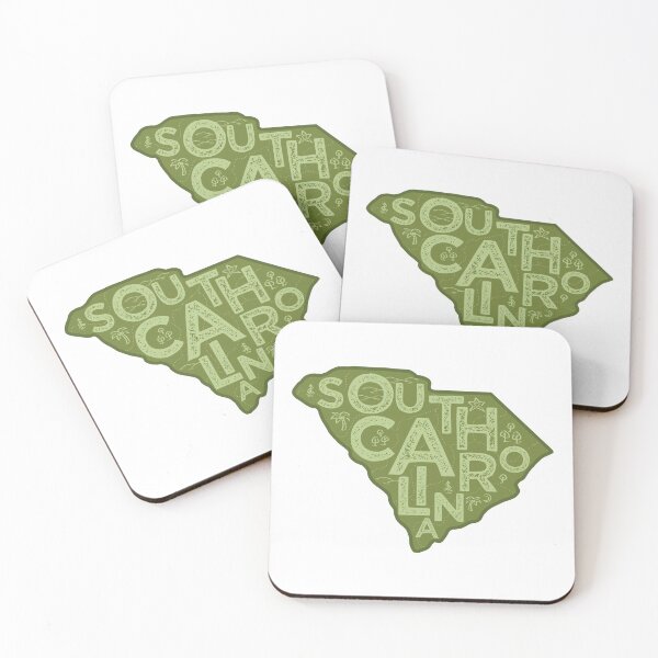Aperçu de l'œuvre South Carolina Map Typography Green créée et vendue par HelloGentry.