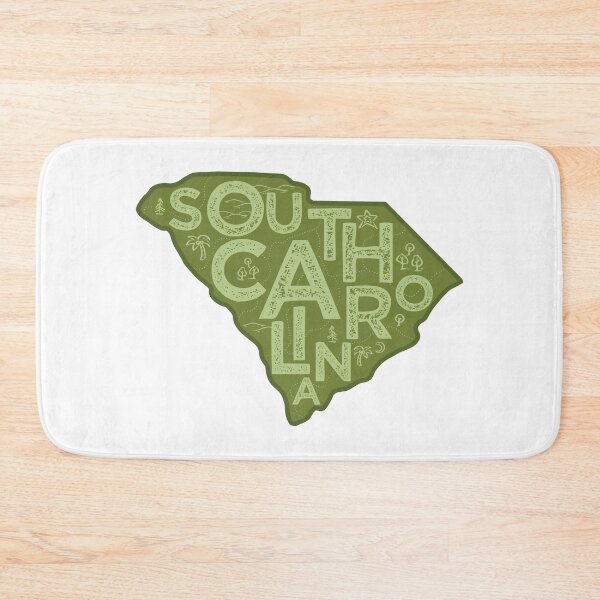 Aperçu de l'œuvre South Carolina Map Typography Green créée et vendue par HelloGentry.