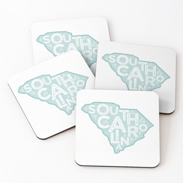 Aperçu de l'œuvre South Carolina Map Typography Blue créée et vendue par HelloGentry.