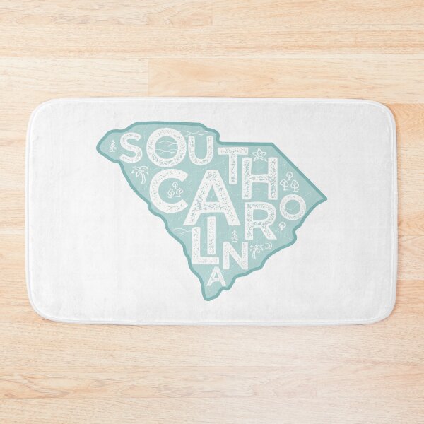 Aperçu de l'œuvre South Carolina Map Typography Blue créée et vendue par HelloGentry.