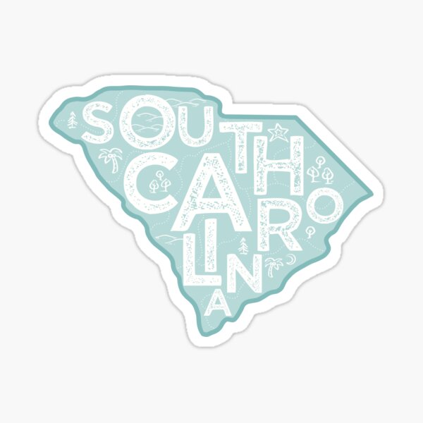 Item preview, South Carolina Map Typography Blue designed and sold by HelloGentry.