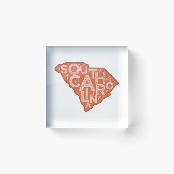 Aperçu de l'œuvre South Carolina Map Typography Red créée et vendue par HelloGentry.