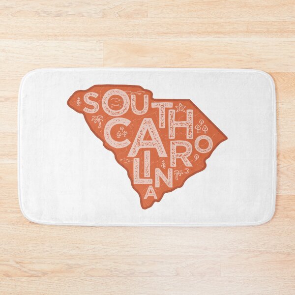Aperçu de l'œuvre South Carolina Map Typography Red créée et vendue par HelloGentry.