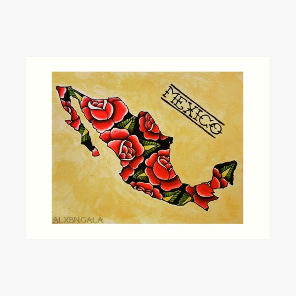 Mexico Map Art Print