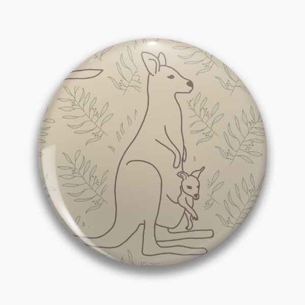 Item preview, Kangaroo & Joey Gum Leaf Pattern Australia designed and sold by MikaelasMeadow.