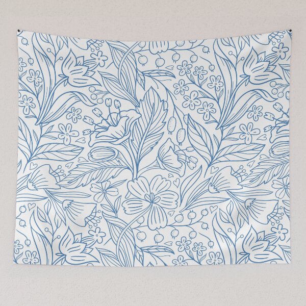 Item preview, Vintage Flower Patterns, Vintage Floral Patterns, Blue line art patterns , Vintage blue line patterns  designed and sold by garniturex.