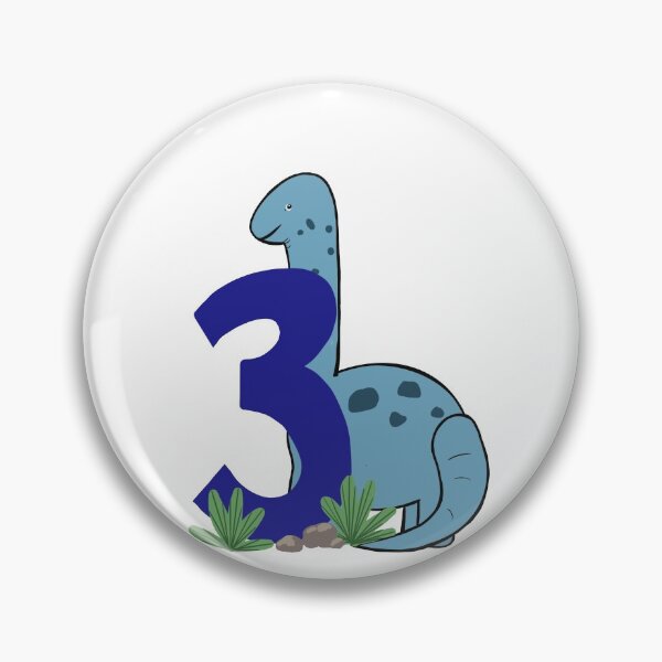 Item preview, A number 3 with a dinosaur designed and sold by Createlikeamom.