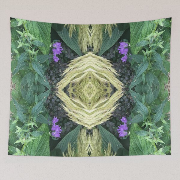 Item preview, Botanical, Divine - Blonde Grass, Violet and Green Leaves, Variation designed and sold by RoseAromas.