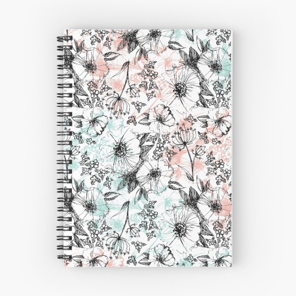 Item preview, Mint & Peaches Sketchy Floral designed and sold by electrogiraffe.