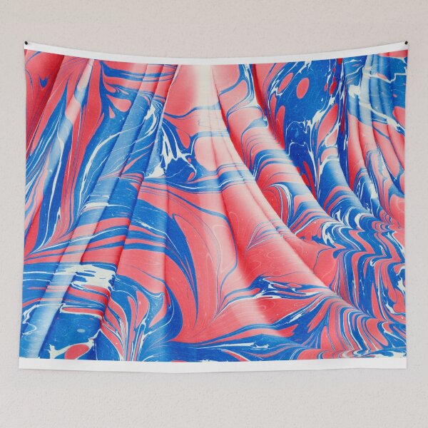 Item preview, Abstract Vintage Marbling / Marbled Paper With Blue\Red Pattern designed and sold by T Artist.