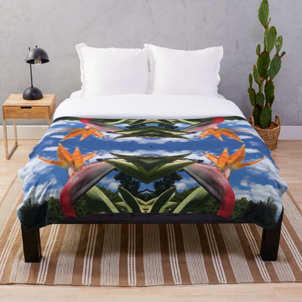 Item preview, Botanical, Divine - Strelitzias, Birds of Paradise, Orange, Scarlet and Emerald under Blue Skies designed and sold by RoseAromas.