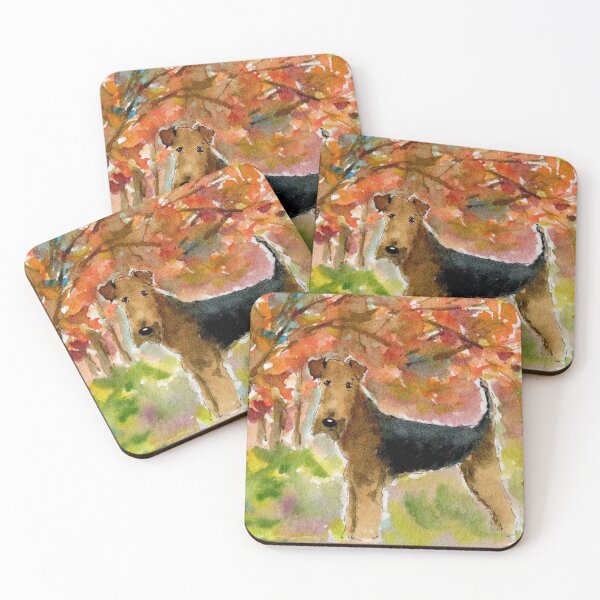 Item preview, Airedale Terrier Dog 'Fall' designed and sold by archyscottie.
