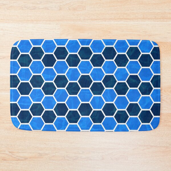 Item preview, Blue Wavy Hexagons Geometric pattern designed and sold by YOYOCollection.