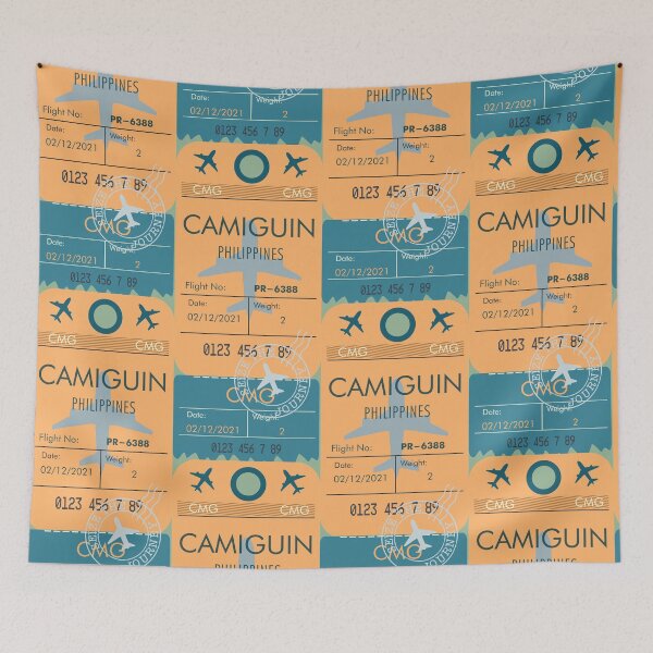 Aperçu de l'œuvre CAMIGUIN PHILIPPINES RETRO AVION SAC BILLET TAG FILIPINO créée et vendue par aydapadi.