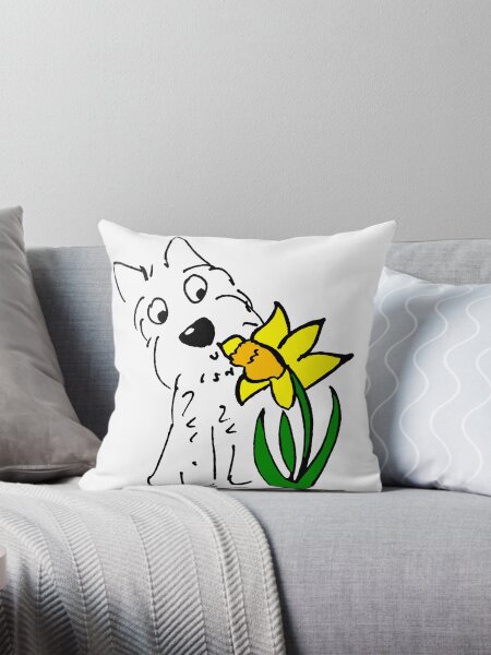 Item preview, Westie Dog and Daffodil Flower designed and sold by archyscottie.