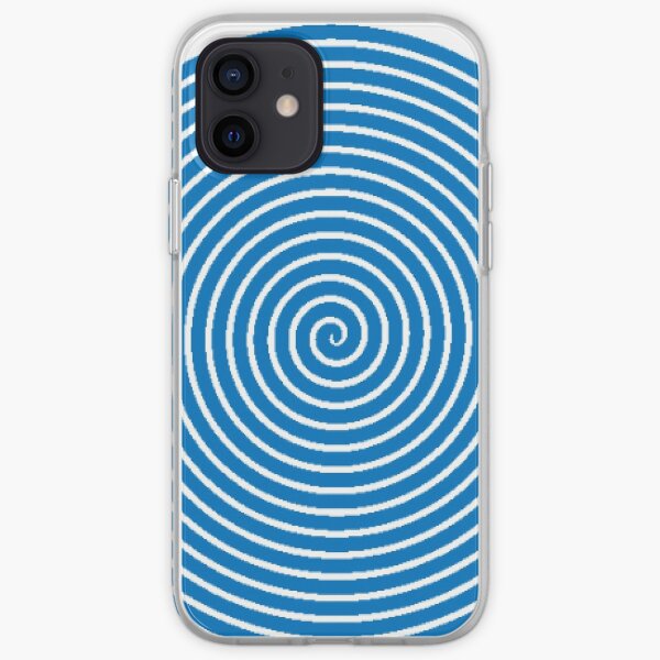 Dark blue spiral iPhone Soft Case