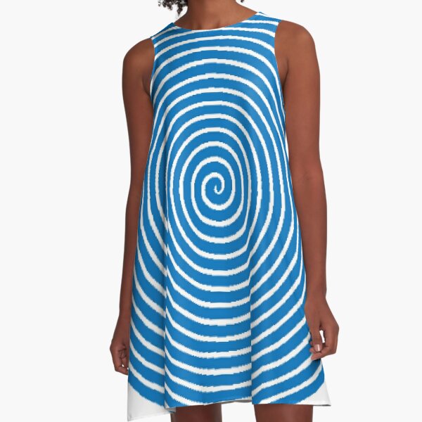 Dark blue spiral A-Line Dress