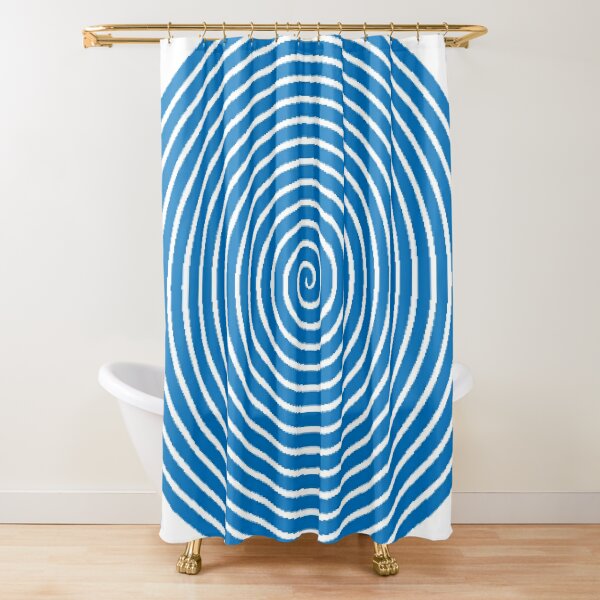 Dark blue spiral Shower Curtain