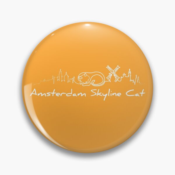 Item preview, Amsterdam Skyline Cat Original Orange designed and sold by ARTTY SHOP.