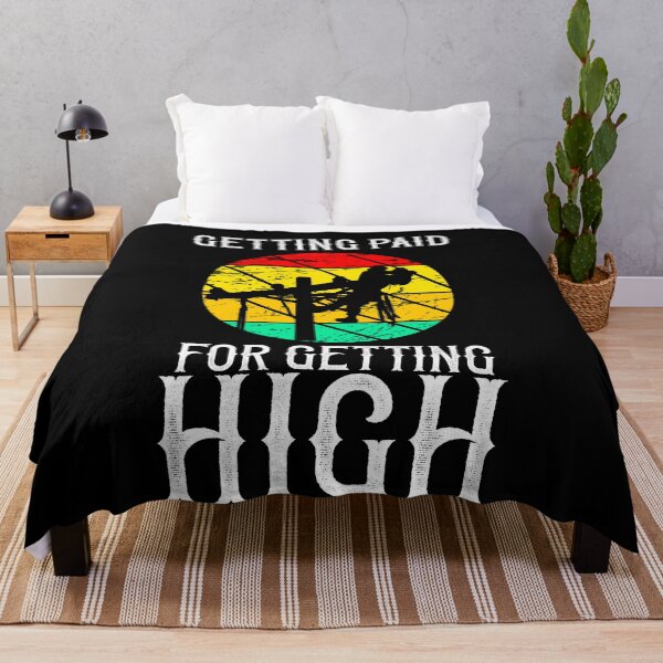 Item preview, Getting Paid For Getting High  - Retro Funny Power Linemen Gift  Vintage Lineman Gifts designed and sold by TeesYouWant.