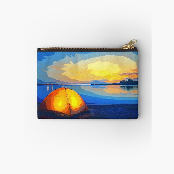 Item preview, Lake Camping Sunset Camp Tent Water colour Painting Hiking Campers Gift designed and sold by TastefulTees.