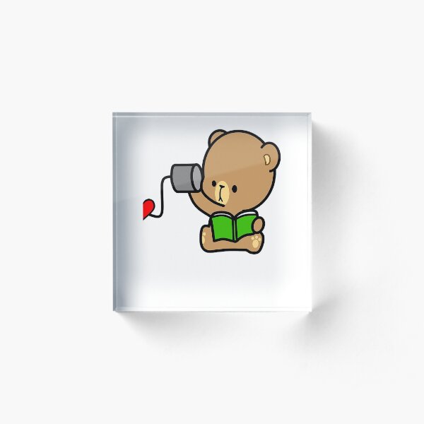 Bear Love On The Line Valentines Couples (Him) Acrylic Block