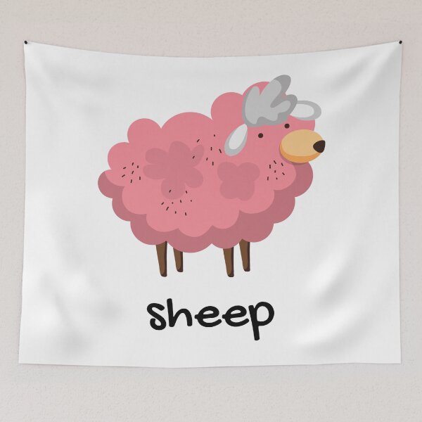 Item preview, Funny, cute, sheep, cartoon illustration, handwritten, cursive text. designed and sold by JellyBeenzz.