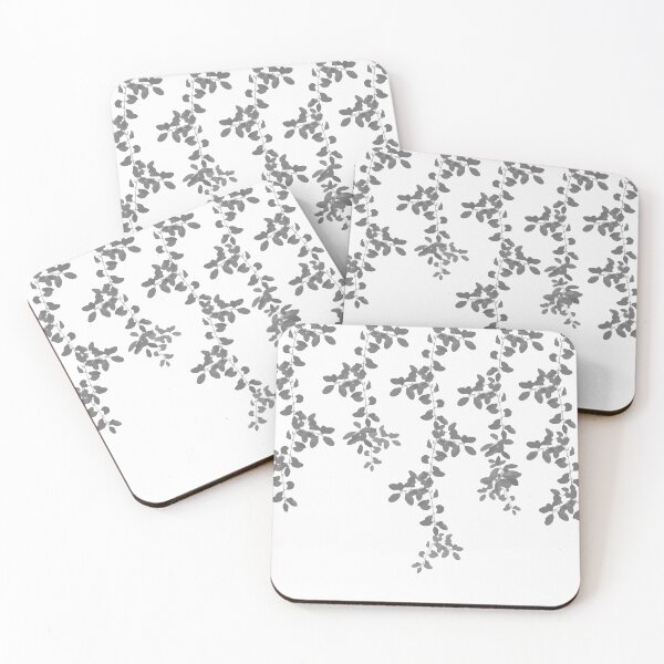Item preview, Grey Leaves pattern. Grey. white. leaves. designed and sold by PrintedDreams.