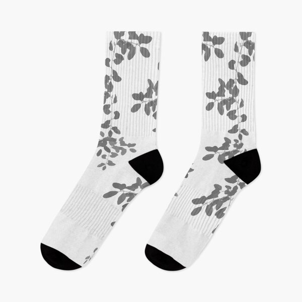 Item preview, Grey Leaves pattern. Grey. white. leaves. designed and sold by PrintedDreams.