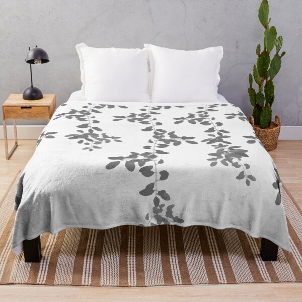 Item preview, Grey Leaves pattern. Grey. white. leaves. designed and sold by PrintedDreams.