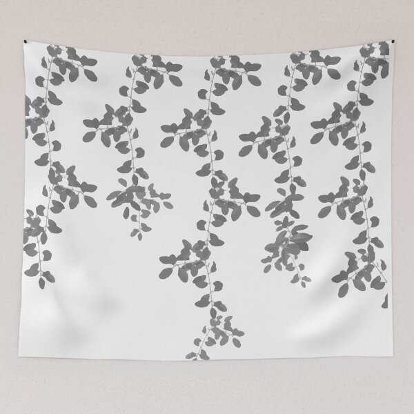 Item preview, Grey Leaves pattern. Grey. white. leaves. designed and sold by PrintedDreams.