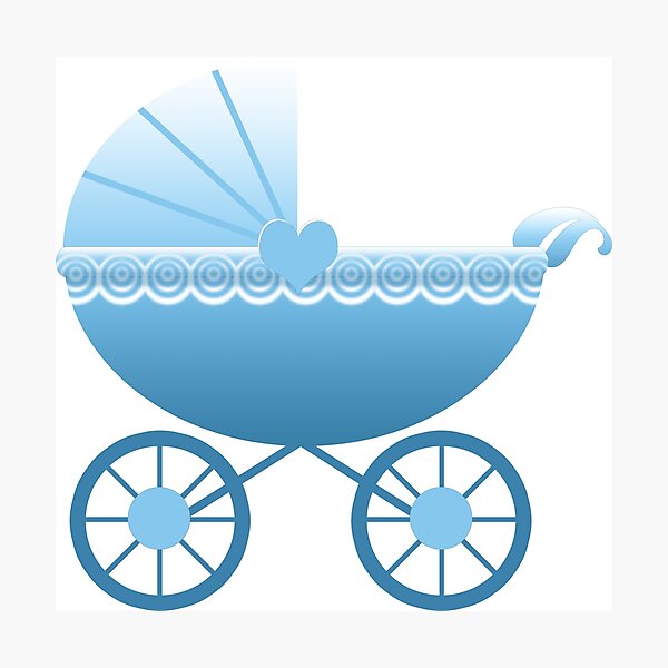 Blue Baby Carriage Photographic Print