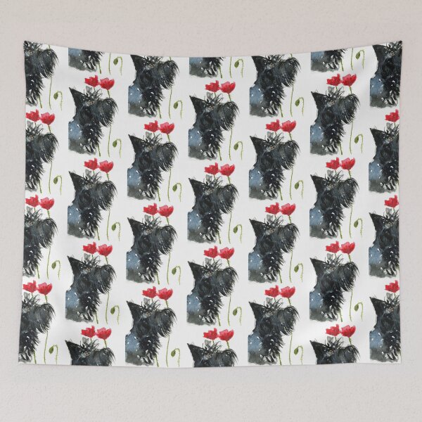 Item preview, Scottie Dog 'Poppies' designed and sold by archyscottie.
