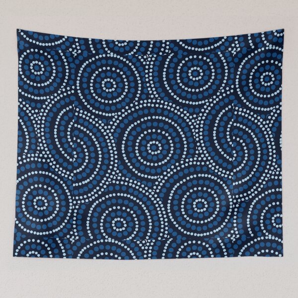 Item preview, Mandala Dotted - Aboriginal Art - Australian Navy and Blue Mandala - Mandalas Dotted designed and sold by WonderWear.