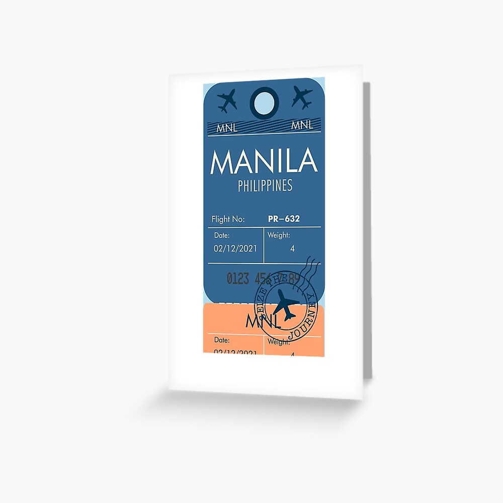 MANILA PHILIPPINES BLUE RETRO PLANE TICKET PHONE CASE FILIPINO