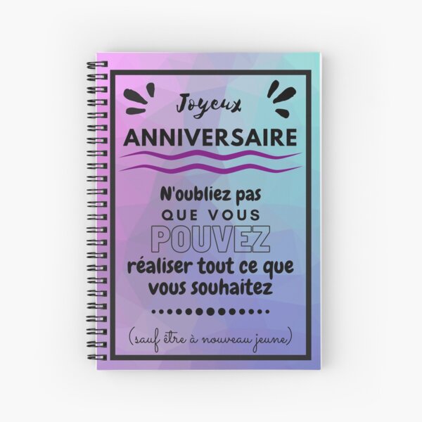 Joyeux Anniversaire Spiral Notebooks Redbubble