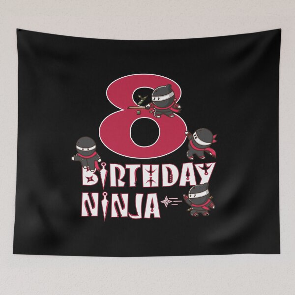 Item preview, 8th Birthday Ninja 8 Years Old Kid Ninjutsu B-day Party print designed and sold by Grabitees.