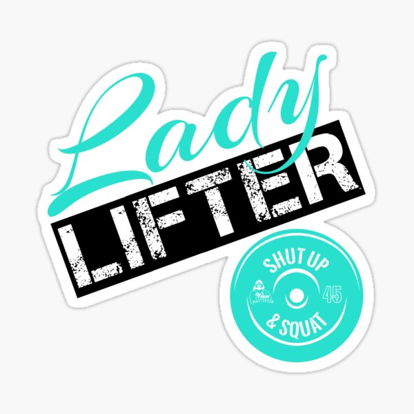 Teal, White & Black Lady Lifter Sticker