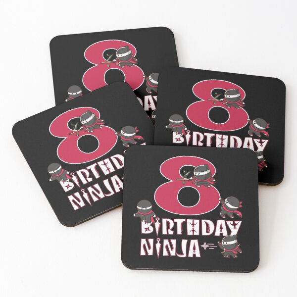 Item preview, 8th Birthday Ninja 8 Years Old Kid Ninjutsu B-day Party print designed and sold by Grabitees.