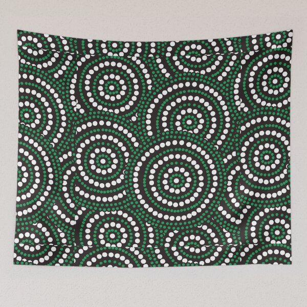 Item preview, Mandala Dotted - Aboriginal Art - Australian Charcoal and Green Mandala - Mandalas Dotted designed and sold by WonderWear.