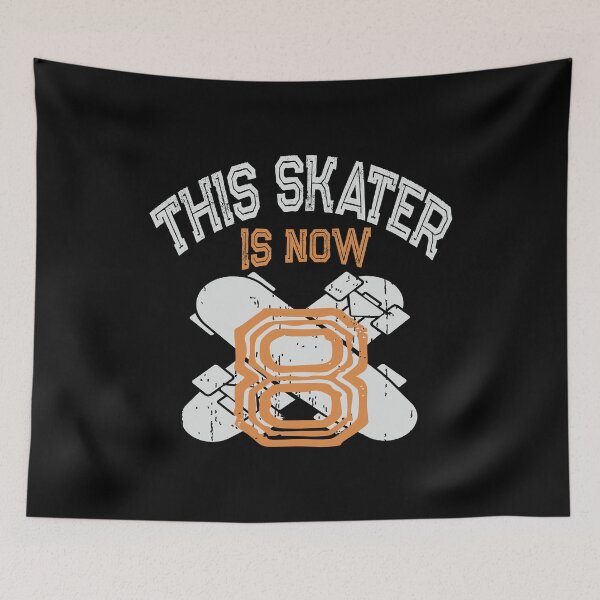 Item preview, This Skater Is Now 8 Years Old Kid 8th Birthday Skate Lover graphic designed and sold by Grabitees.