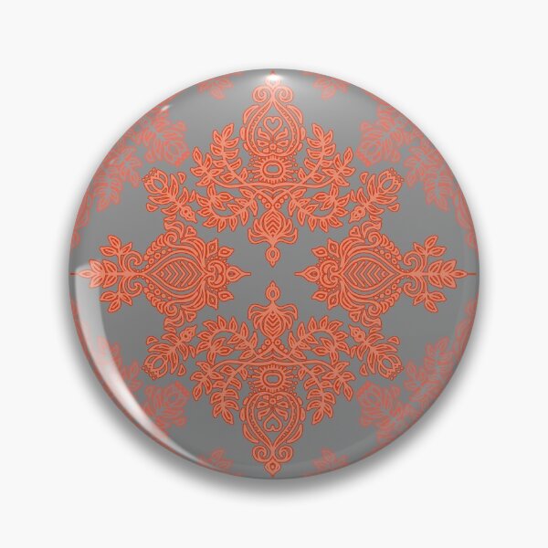 Item preview, Burnt Orange, Coral & Grey doodle pattern designed and sold by micklyn.