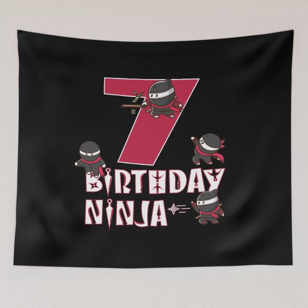Item preview, 7th Birthday Ninja 7 Years Old Kid Ninjutsu B-day Party graphic designed and sold by Grabitees.