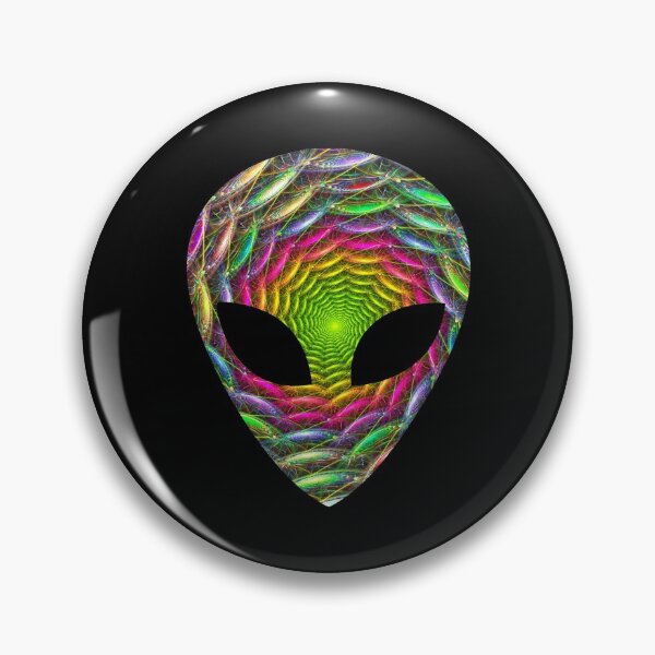 Item preview, Trippy Alien Head -  Psychedelic Experience Is The Experience Of Trying To Understand Reality - Design For T-Shirts, Mugs, Pin Buttons Etc. designed and sold by ShaykhUmer.